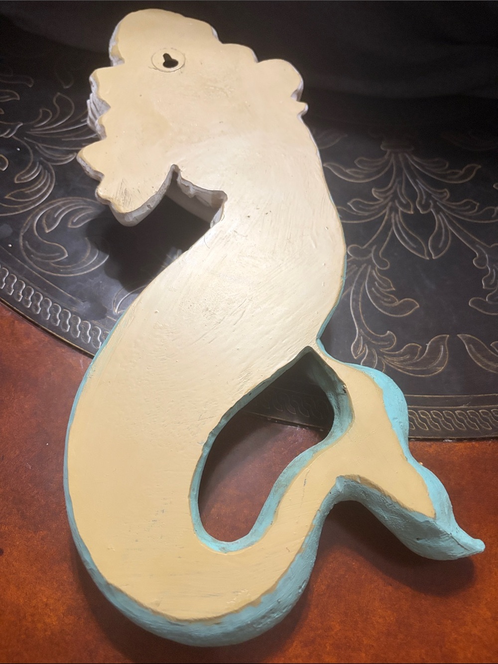 Vintage Decorative Mermaid Wall Art - Seafoam Green and Cream - Picture 6 of 6